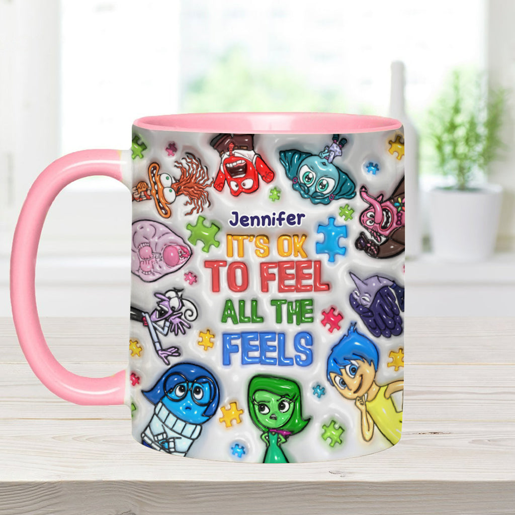 Personalized Autism Awareness Accent Mug for Kids | Custom Name Gift Accent Mug GradoCreations