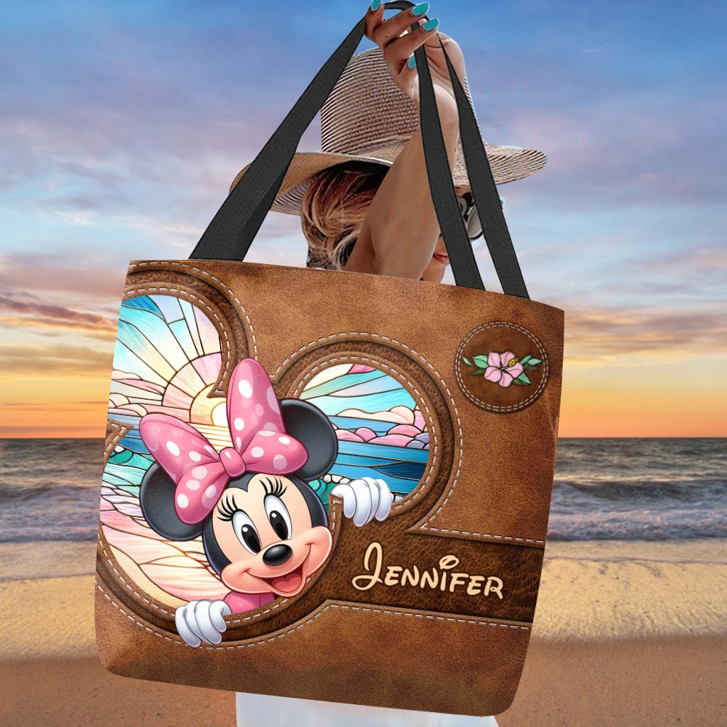 Personalized Ohana Tote Bag with Stitch Design for Beach Day Tote Bag GradoCreations
