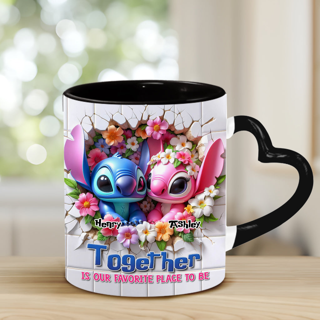 Personalized Heart Handle Mug Custom Names Couples Gift Heart Handle Mug GradoCreations