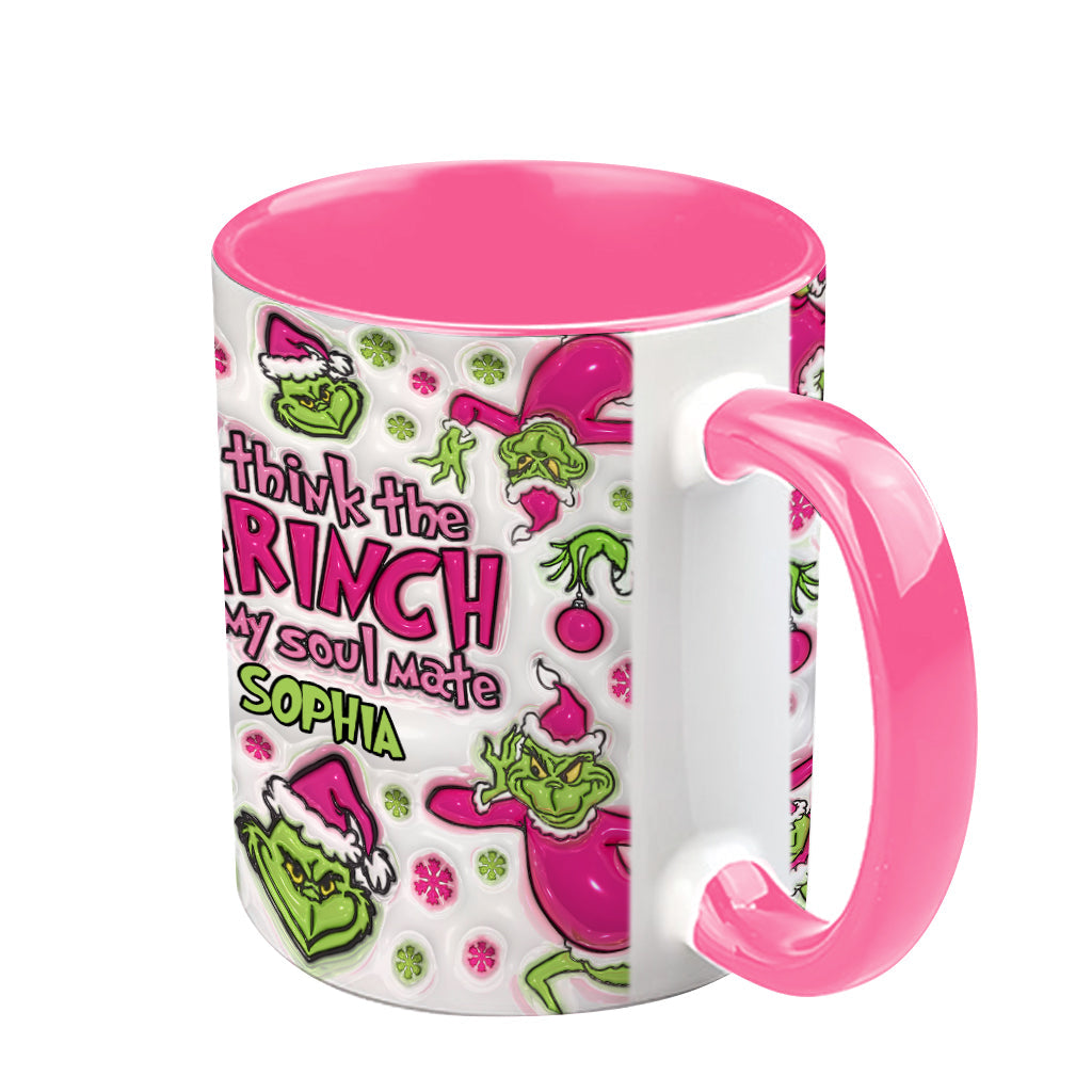 Personalized Grinch Accent Mug Custom Name Christmas Gift Accent Mug GradoCreations