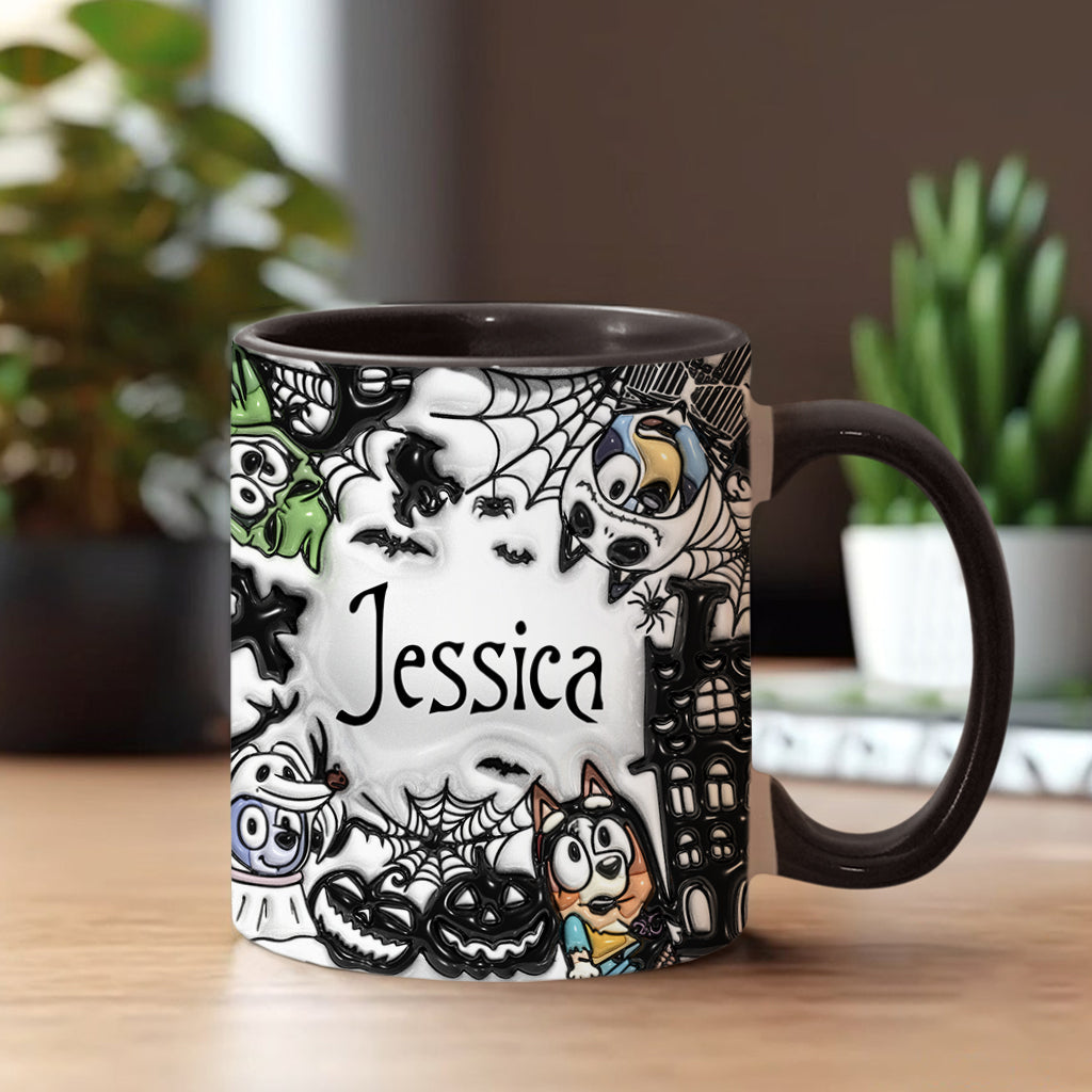 Personalized Nightmare Accent Mug Custom Name Gift for Halloween Accent Mug GradoCreations