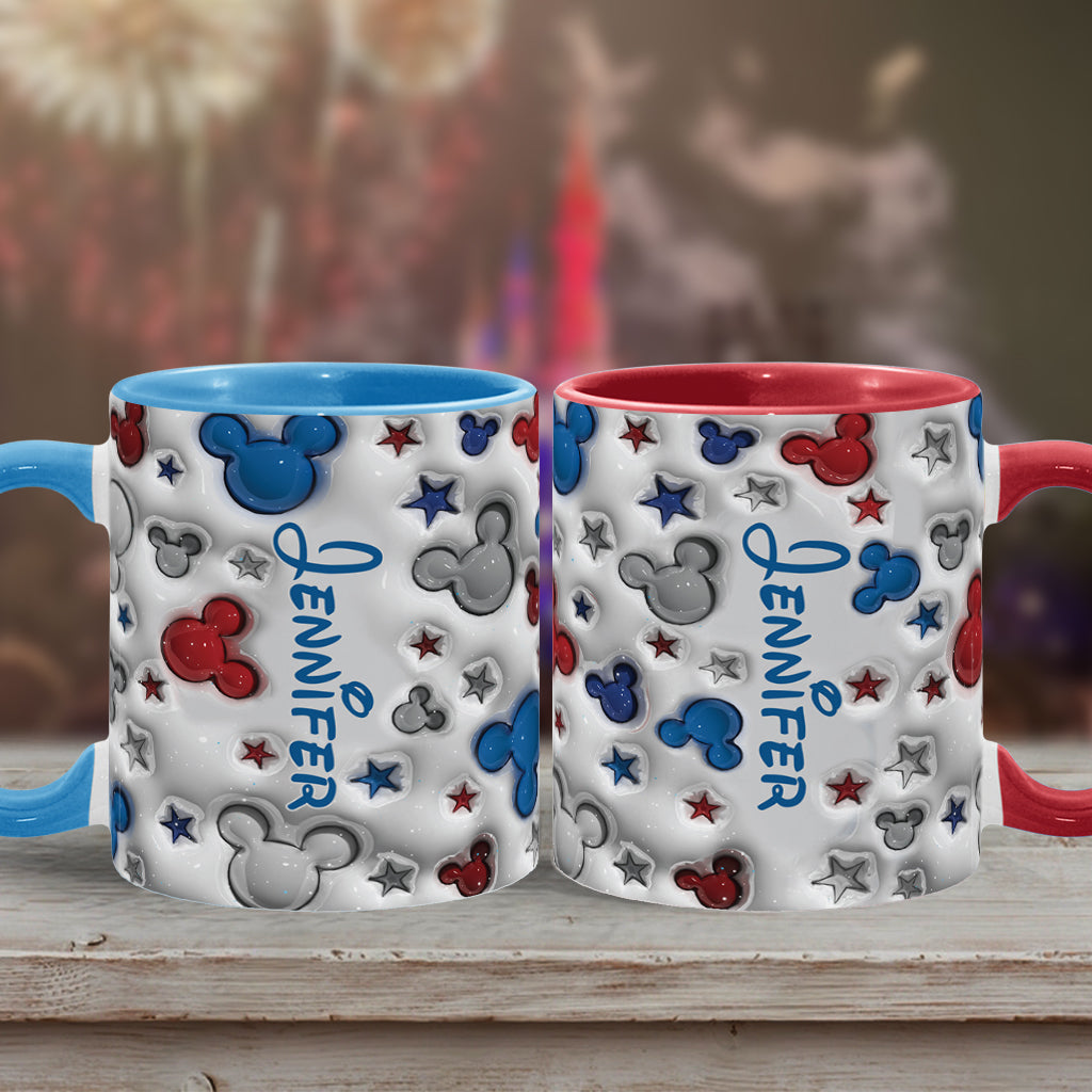 Personalized Mickey Mouse Accent Mug Custom Name Star Design Gift Accent Mug GradoCreations