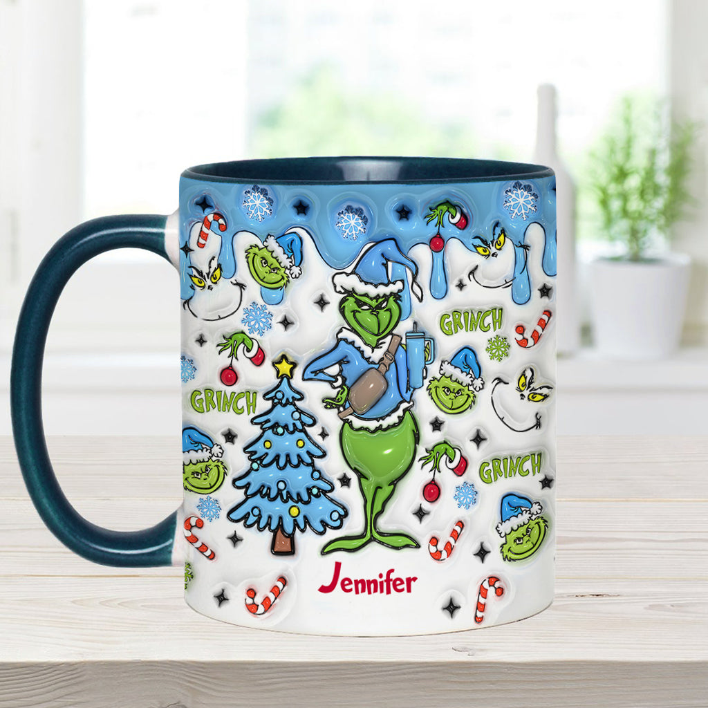 Personalized Grinch Accent Mug Custom Name Christmas Gift Accent Mug GradoCreations