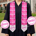 Personalized Pink Graduation Stole Custom Name for Seniors Graduation Stole GradoCreations