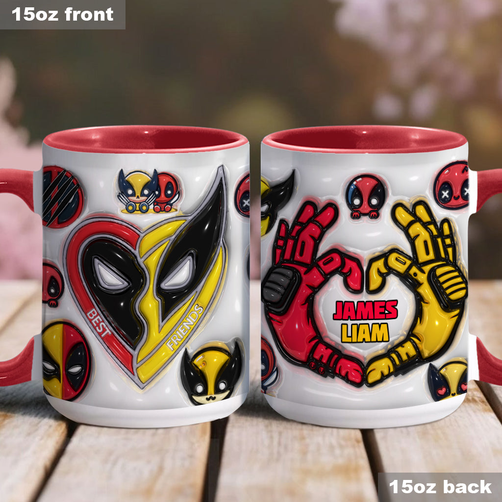 Personalized Accent Mug for Best Friends Custom Names Gift Accent Mug GradoCreations