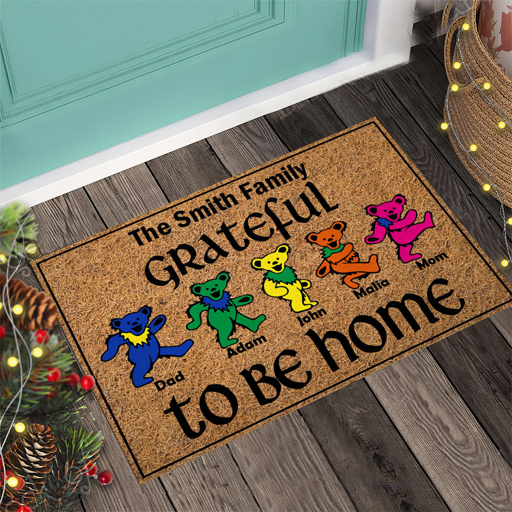 Personalized Family Doormat Grateful To Be Home Gift Doormat GradoCreations