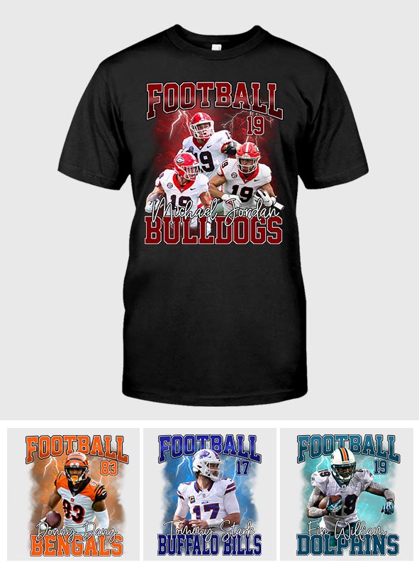 Personalized Football T-Shirt and Hoodie Custom Game Day Gift T-shirt & Hoodie GradoCreations