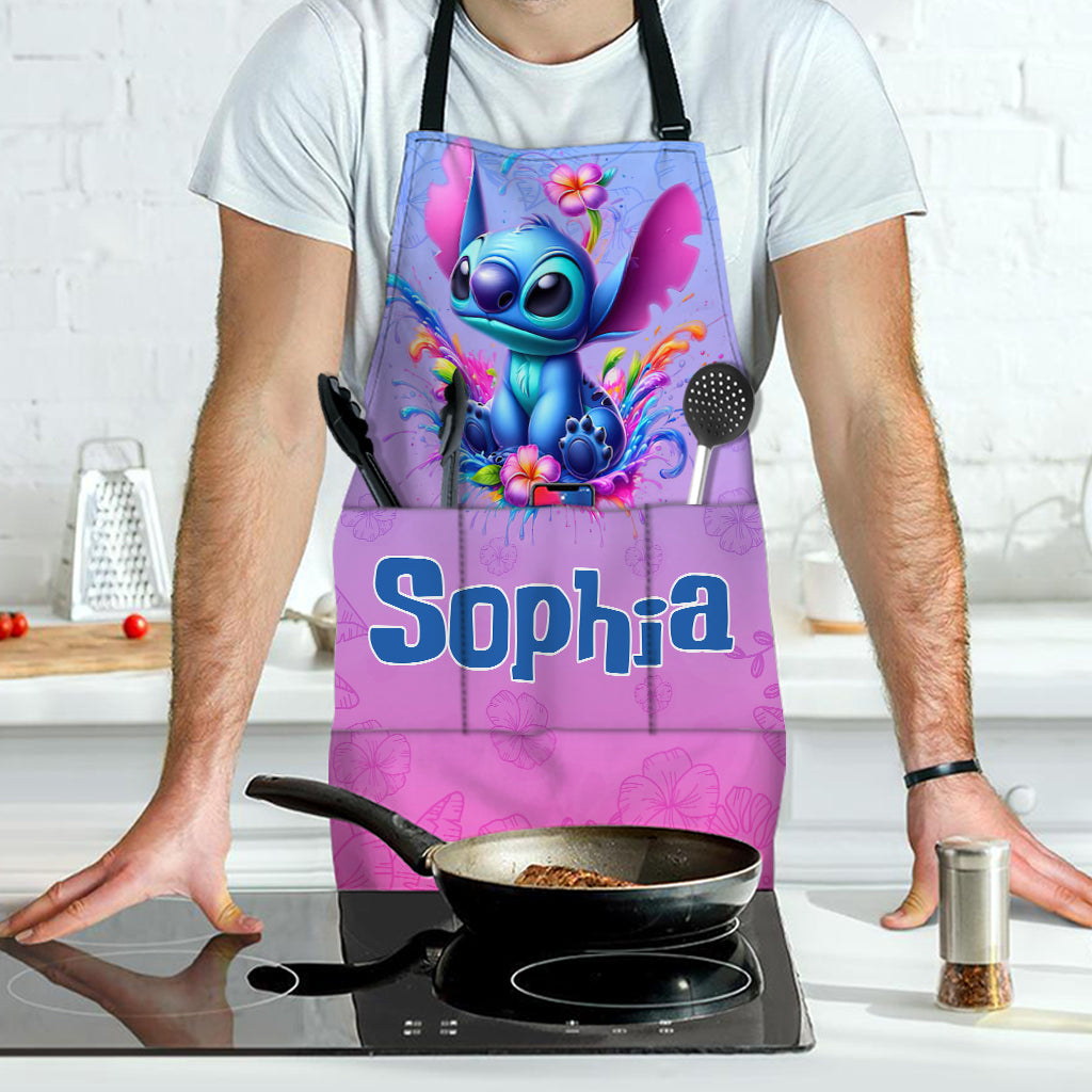 Personalized Colorful Ohana Apron with Custom Name Gift for Cooking Enthusiast Apron GradoCreations