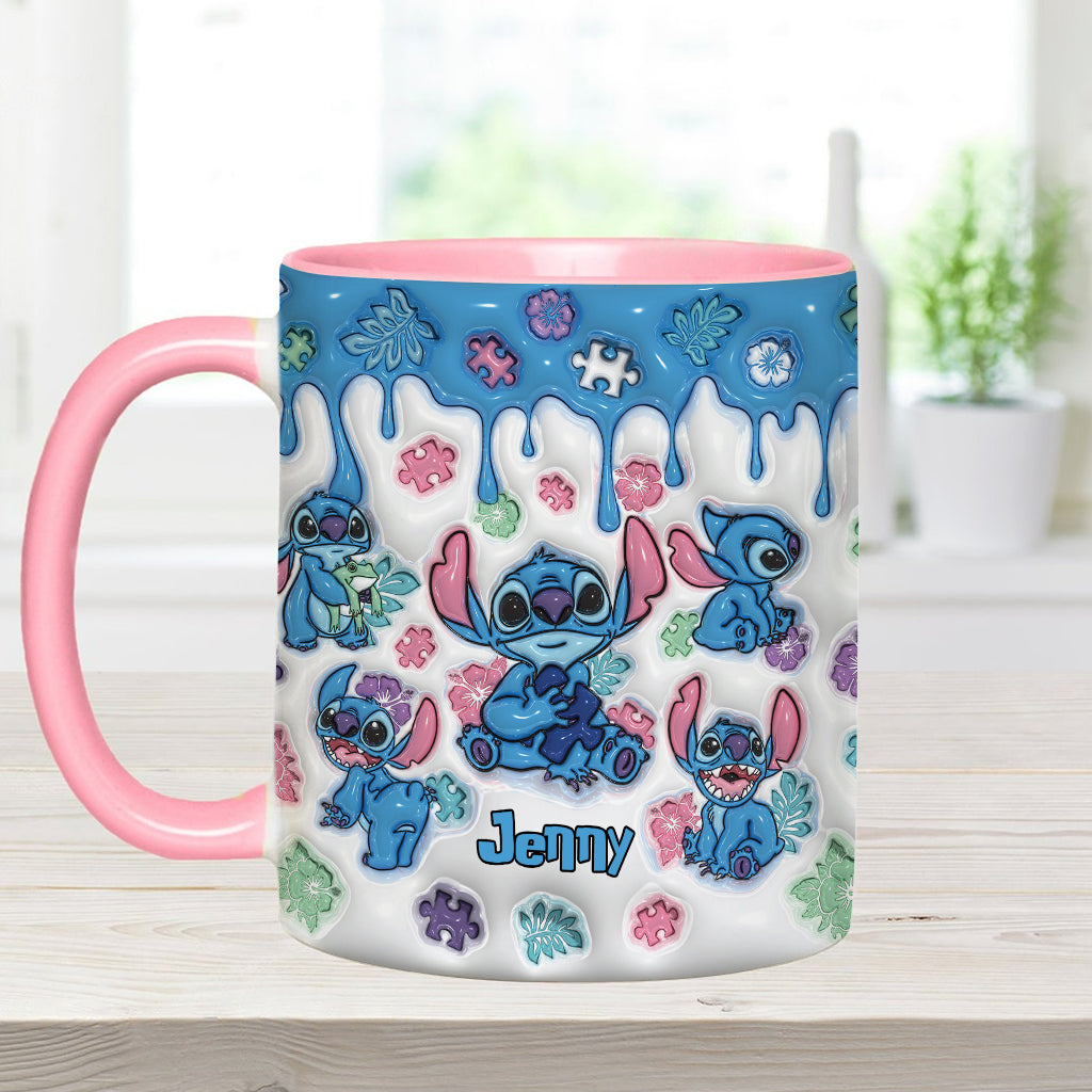Personalized Autism Awareness Accent Mug Custom Name Gift Accent Mug GradoCreations