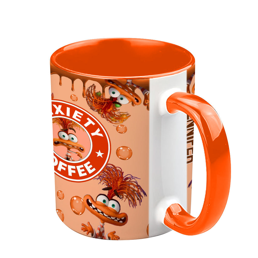 Personalized Accent Mug Custom Name Anxiety Coffee Gift Accent Mug GradoCreations