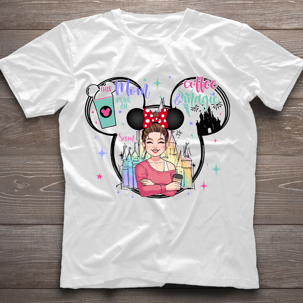 Personalized Coffee Magic Mouse T-shirt for Mom – Custom Name Gift T-shirt & Hoodie GradoCreations
