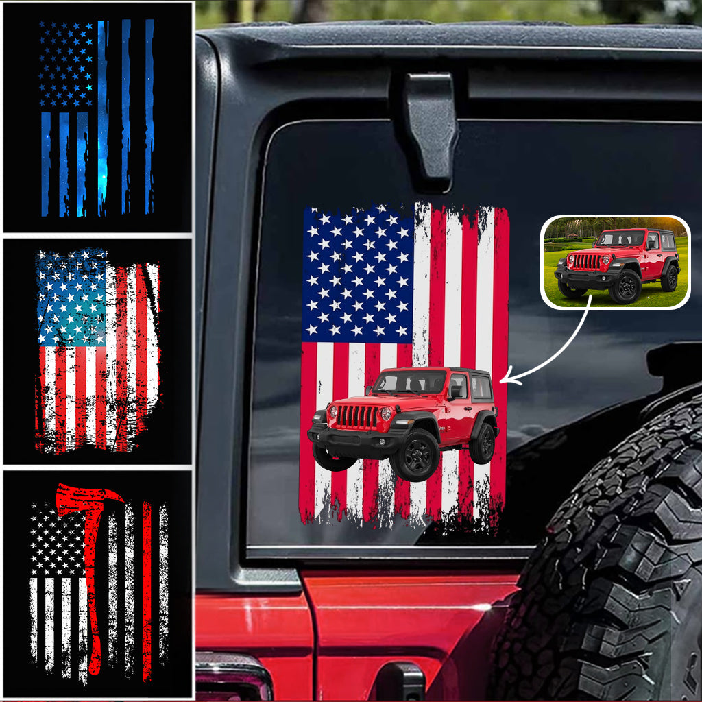 Personalized American Flag Car Decal Die Cut Custom Design Decal Die Cut GradoCreations