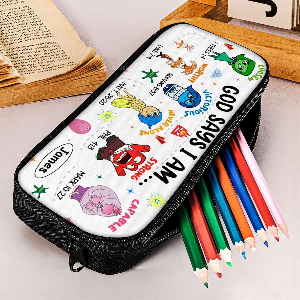 Personalized God Says I Am Pencil Case with Custom Name Gift for Kids Pencil Case GradoCreations