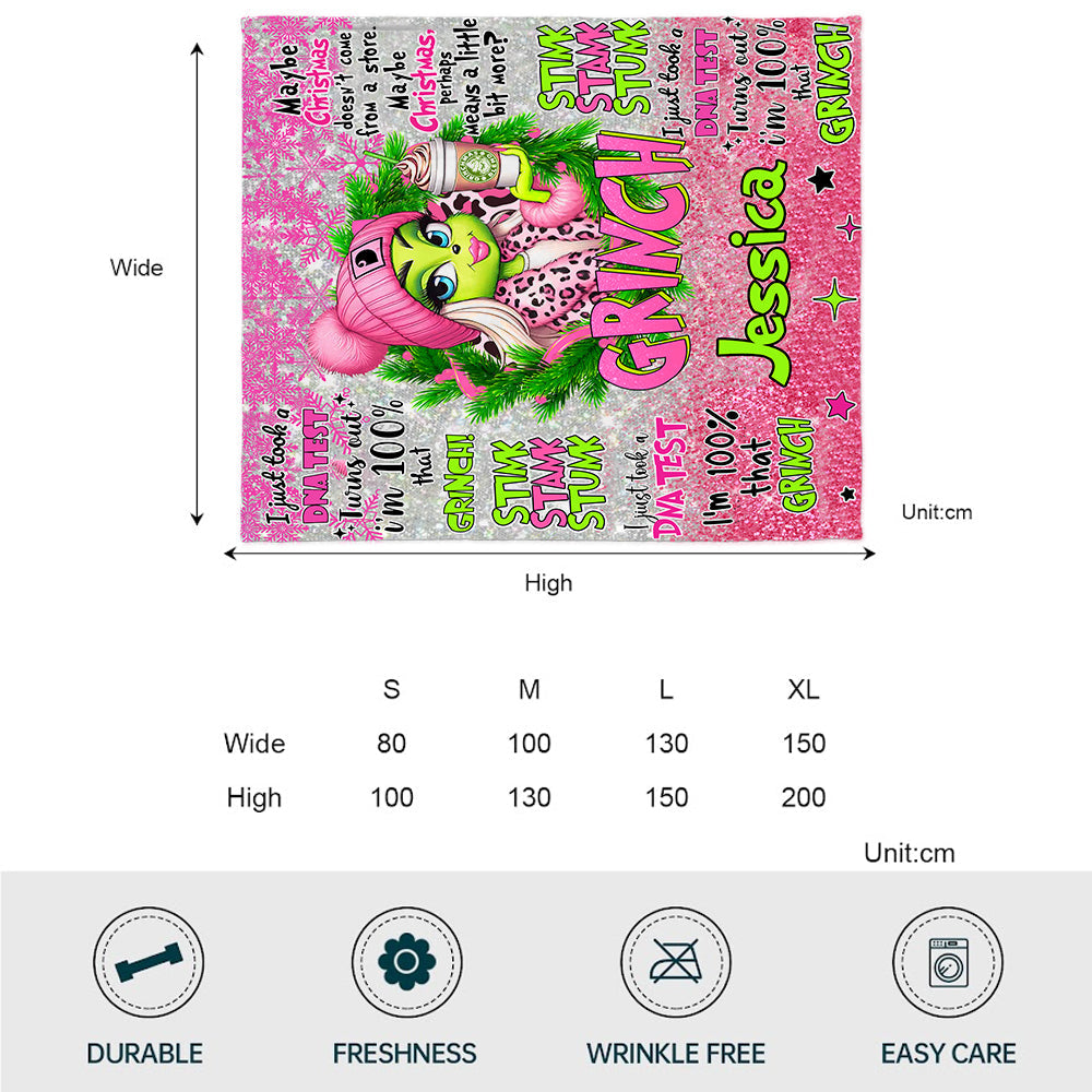 Personalized Merry Grinchmas Blanket Custom Name Christmas Gift Blanket GradoCreations
