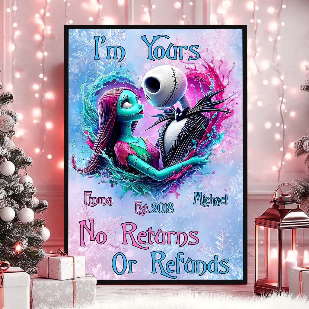 Personalized Nightmare Before Christmas Canvas Print Gift for Couples Canvas And Poster GradoCreations