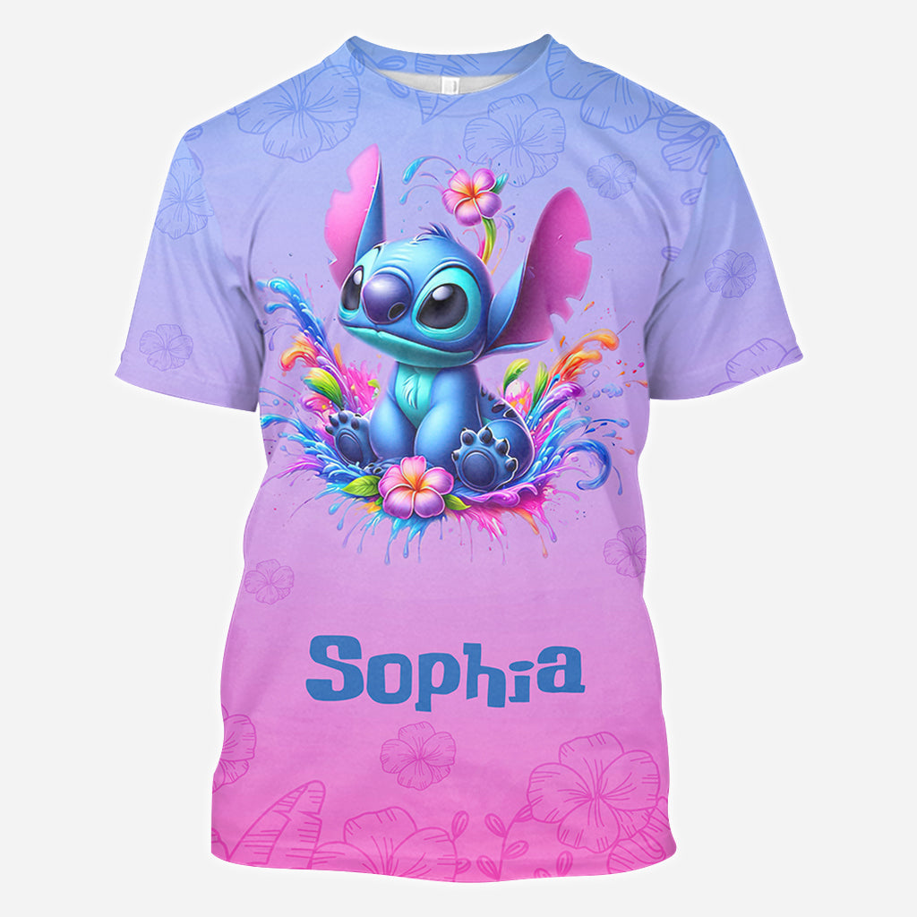 Personalized Blue Ohana All Over Shirt Custom Name Gift All Over Shirt GradoCreations
