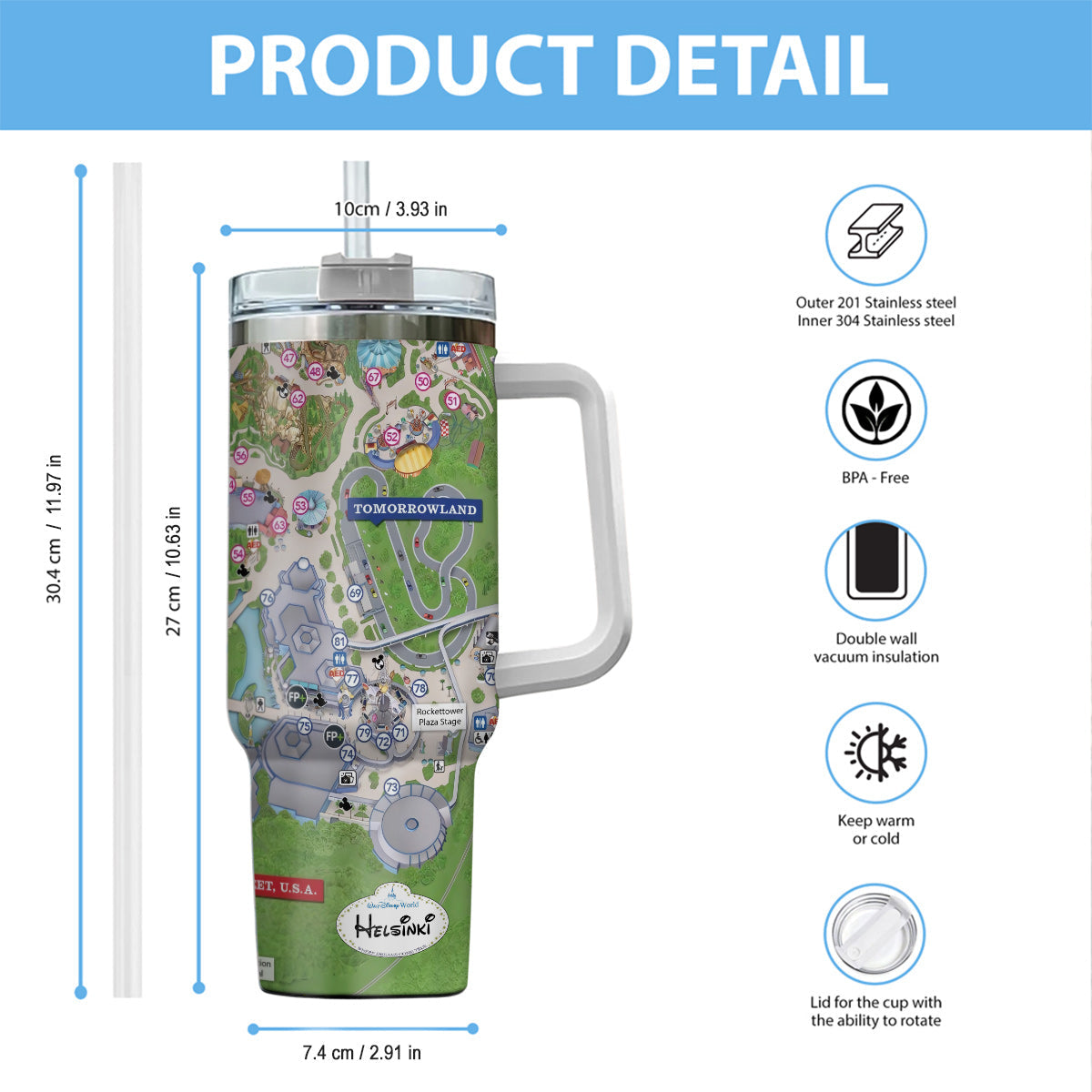 Personalized Magic Kingdom Mouse Tumbler with Handle | Unique Gift Tumbler With Handle GradoCreations