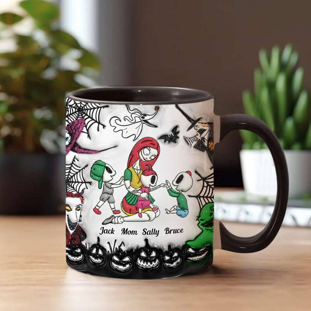 Personalized Nightmare Accent Mug with Custom Names for Mom Accent Mug GradoCreations