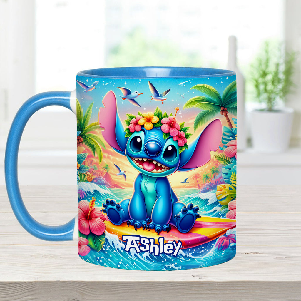 Personalized Ohana Accent Mug Custom Name Tropical Gift Accent Mug GradoCreations