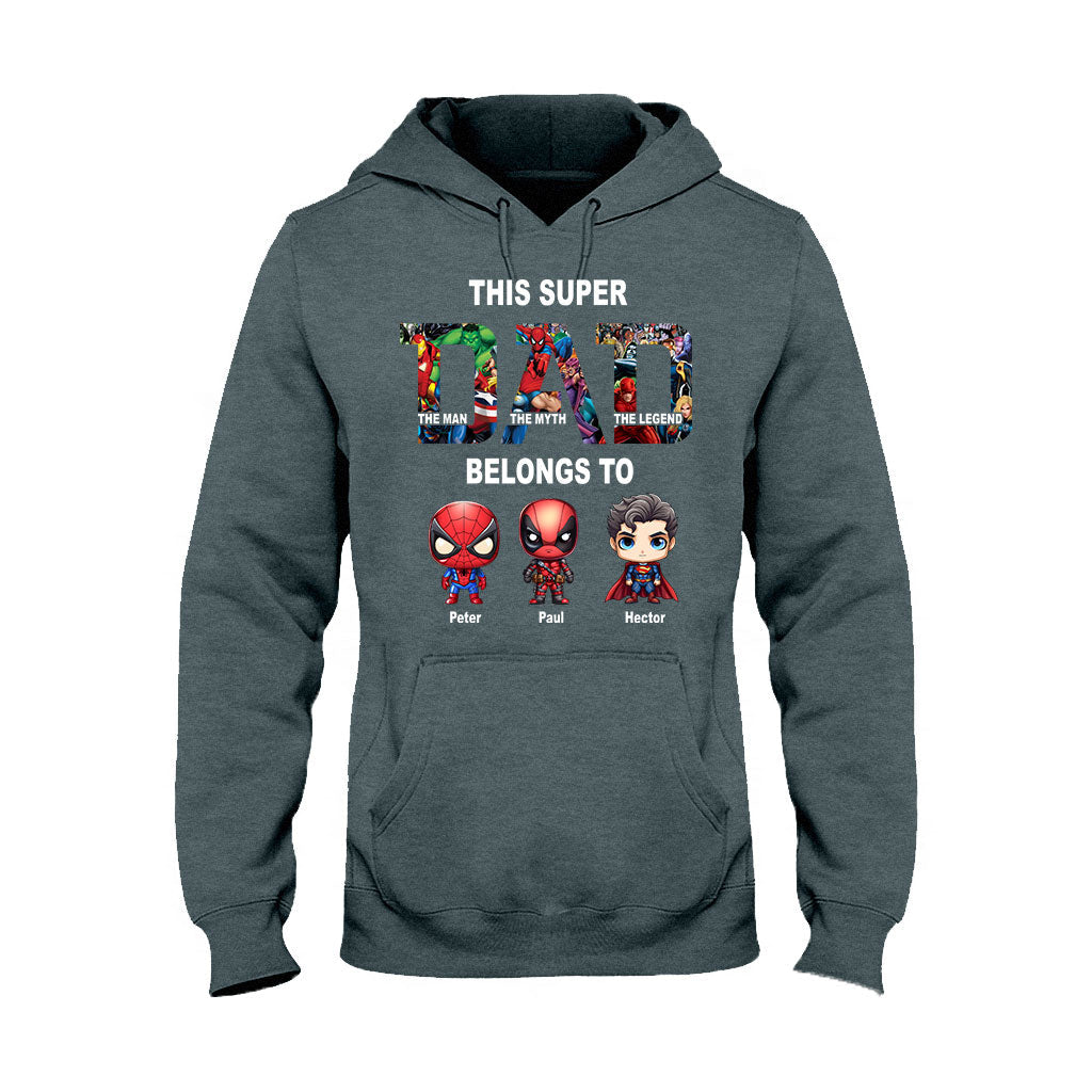 Personalized Super Dad T-shirt Custom Names Gift for Father's Day T-shirt & Hoodie GradoCreations