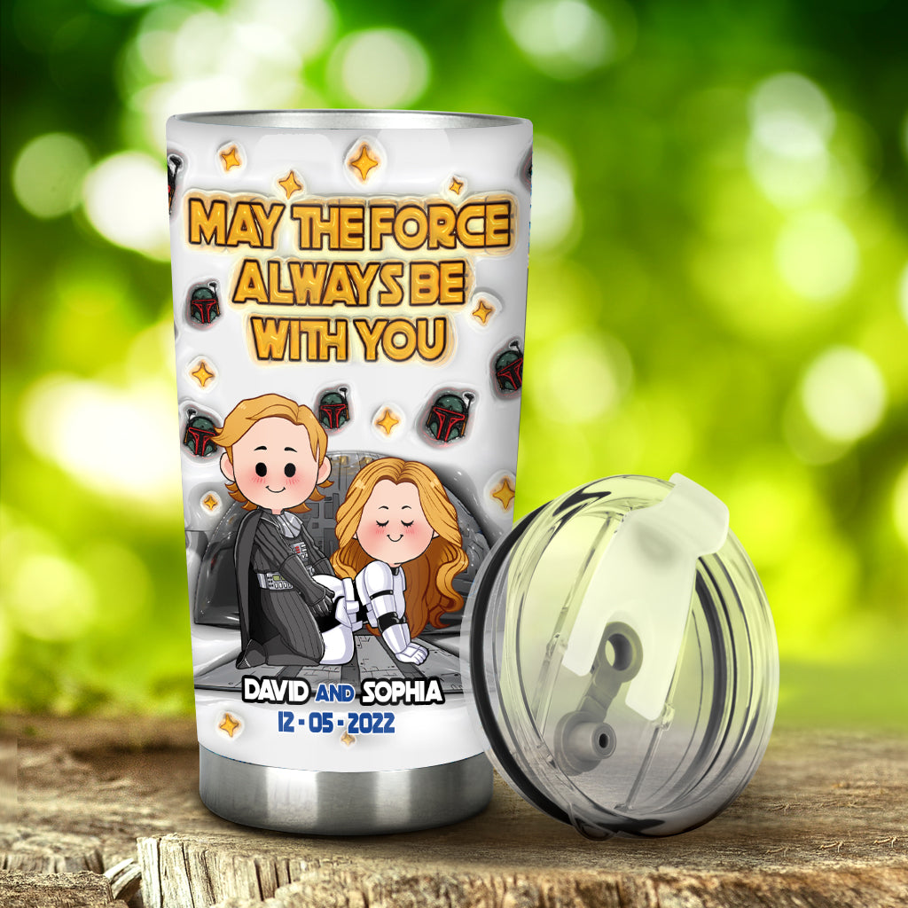 Personalized Star Wars Tumbler with Custom Names for Couples Tumbler GradoCreations