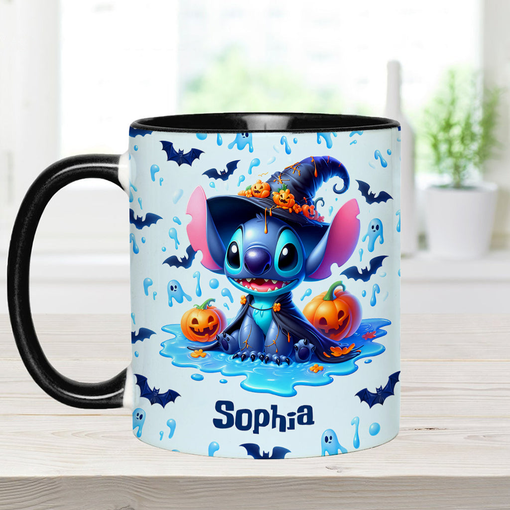 Personalized Halloween Ohana Accent Mug with Custom Name Accent Mug GradoCreations