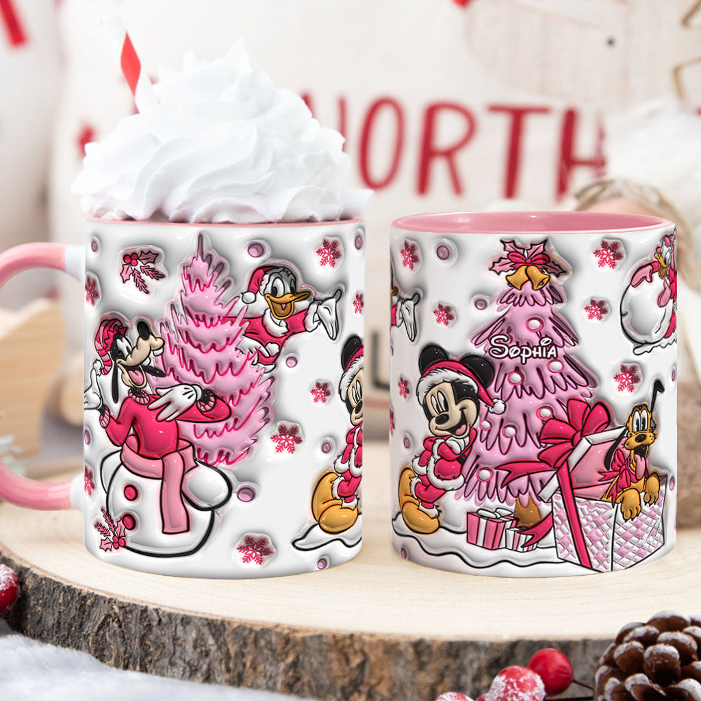Personalized Christmas Mouse Accent Mug Custom Name Gift Accent Mug GradoCreations