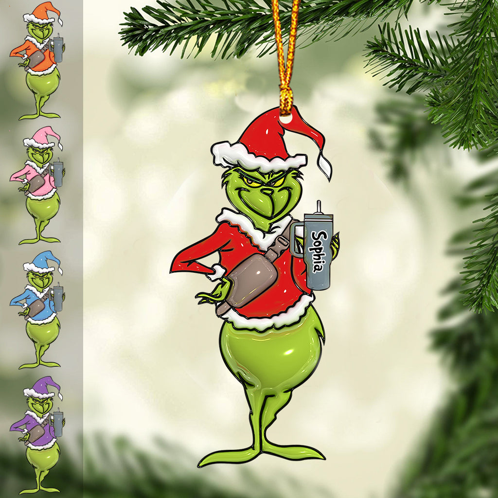 Personalized Grinch Christmas Ornament Custom Name Gift Ornament GradoCreations