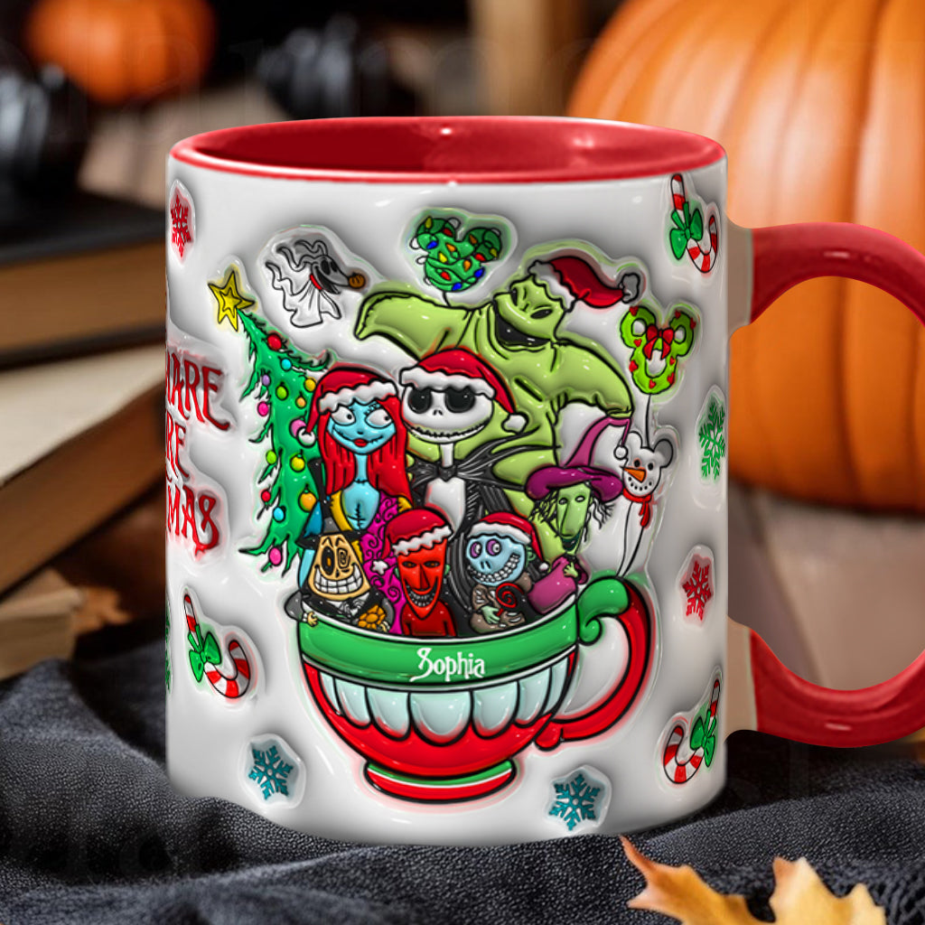 Personalized Merry Grinchmas Accent Mug with Custom Name for Holiday Gifts Accent Mug GradoCreations