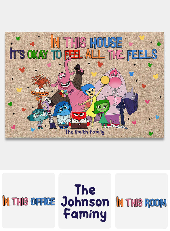 Personalized Doormat 'It's Okay to Feel' Family Gift for Home Doormat GradoCreations