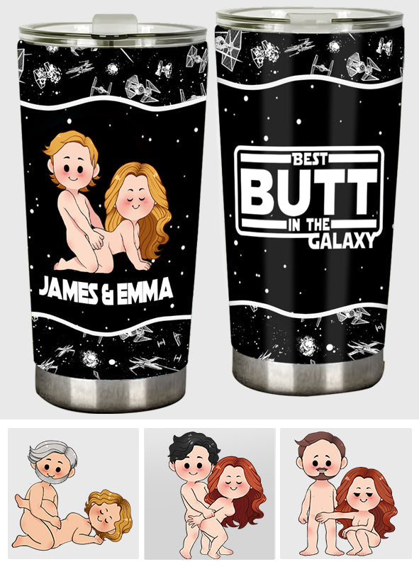 Personalized Best Butt In The Galaxy Tumbler for Couples Tumbler GradoCreations