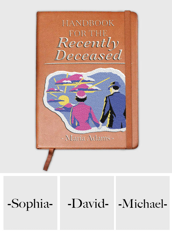 Personalized Leather Journal Handbook for the Recently Deceased Gift Idea Leather Journal GradoCreations