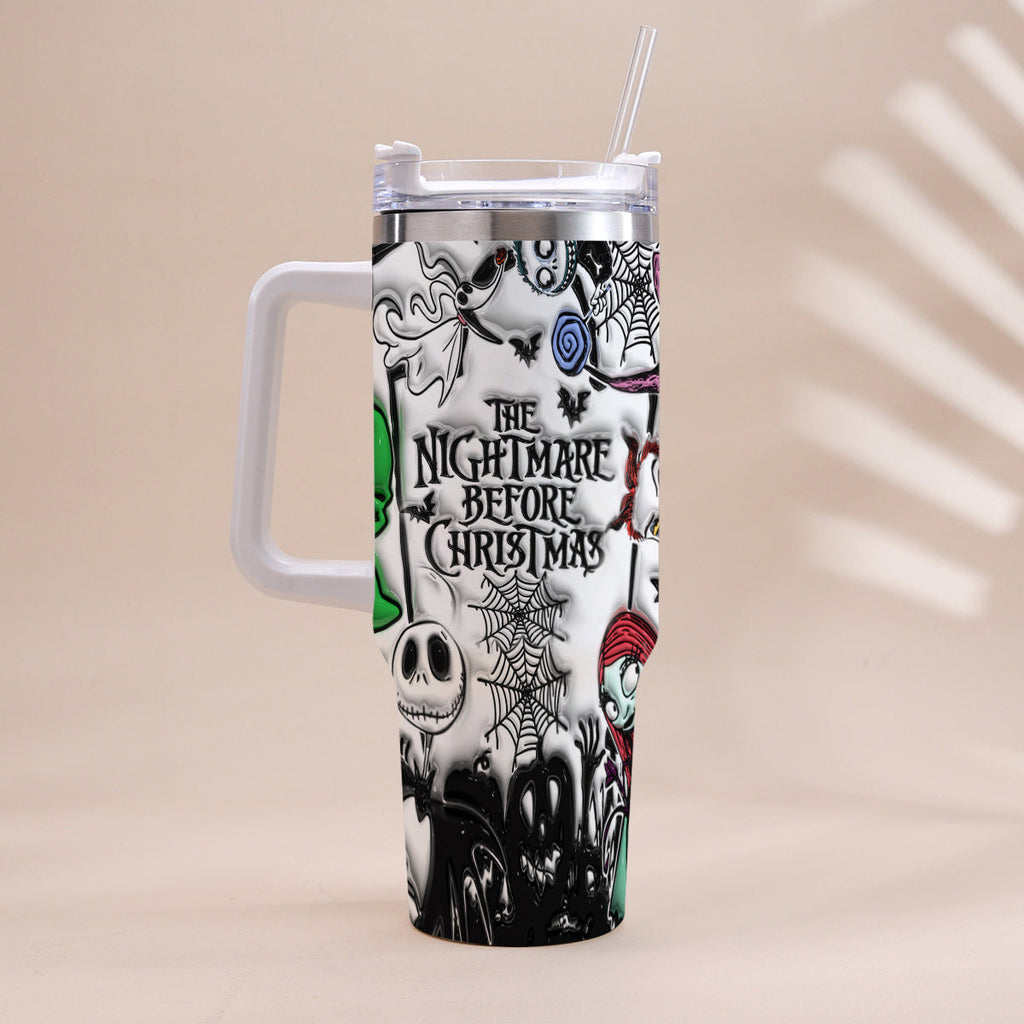Personalized Nightmare Tumbler with Handle Custom Name Gift Tumbler With Handle GradoCreations