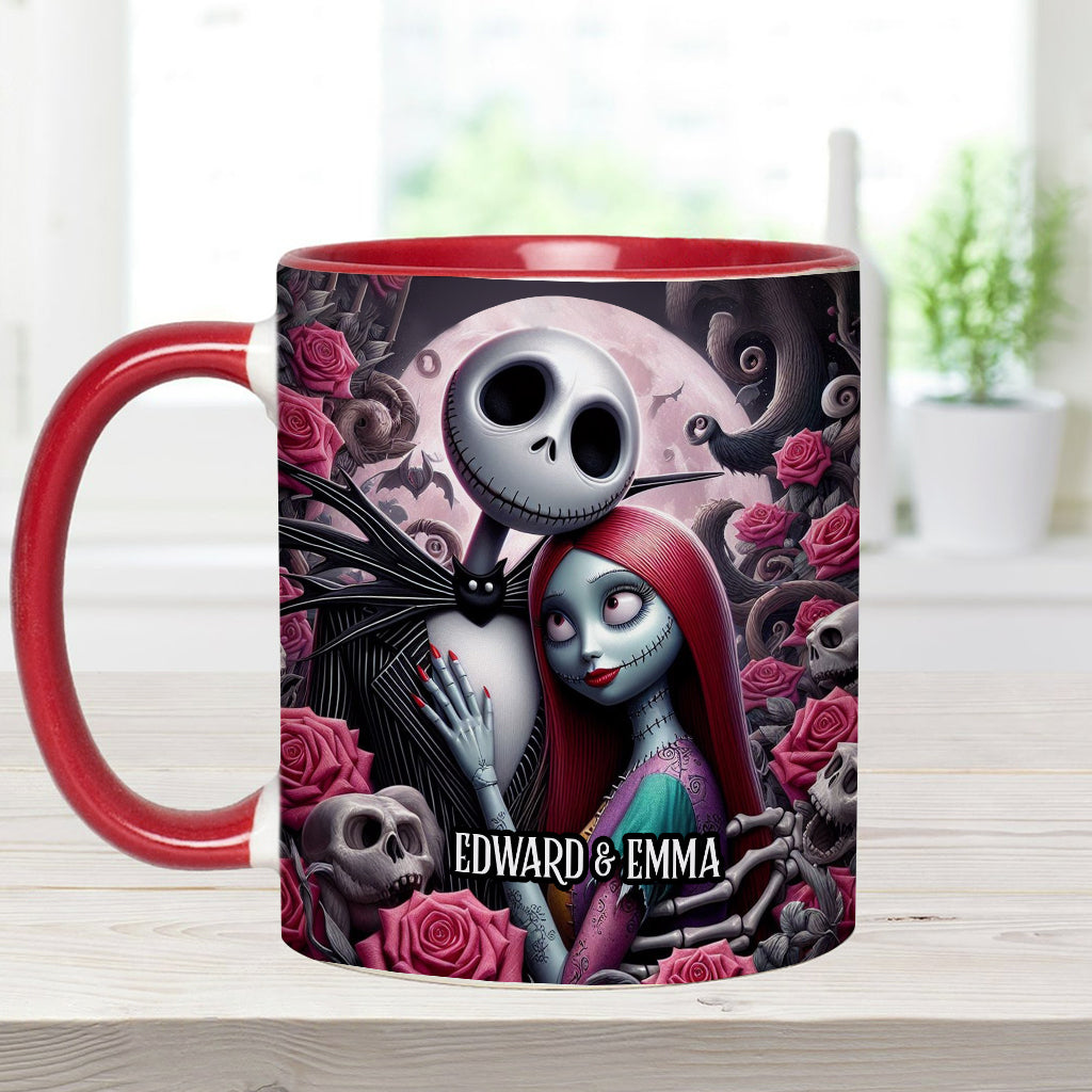 Personalized Nightmare Accent Mug Custom Names Gift for Couples Accent Mug GradoCreations