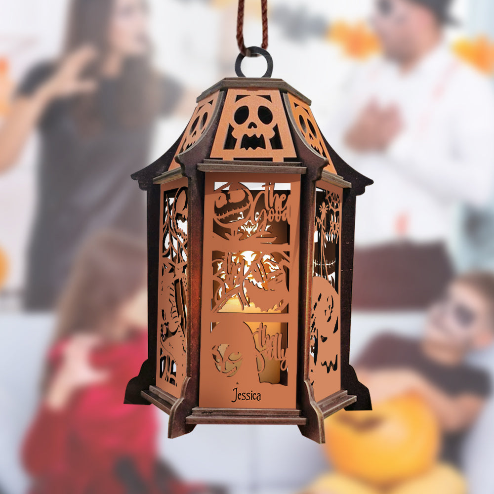 Personalized Wooden Laser Cut Lantern Halloween Decor Gift Laser Cut Lantern GradoCreations