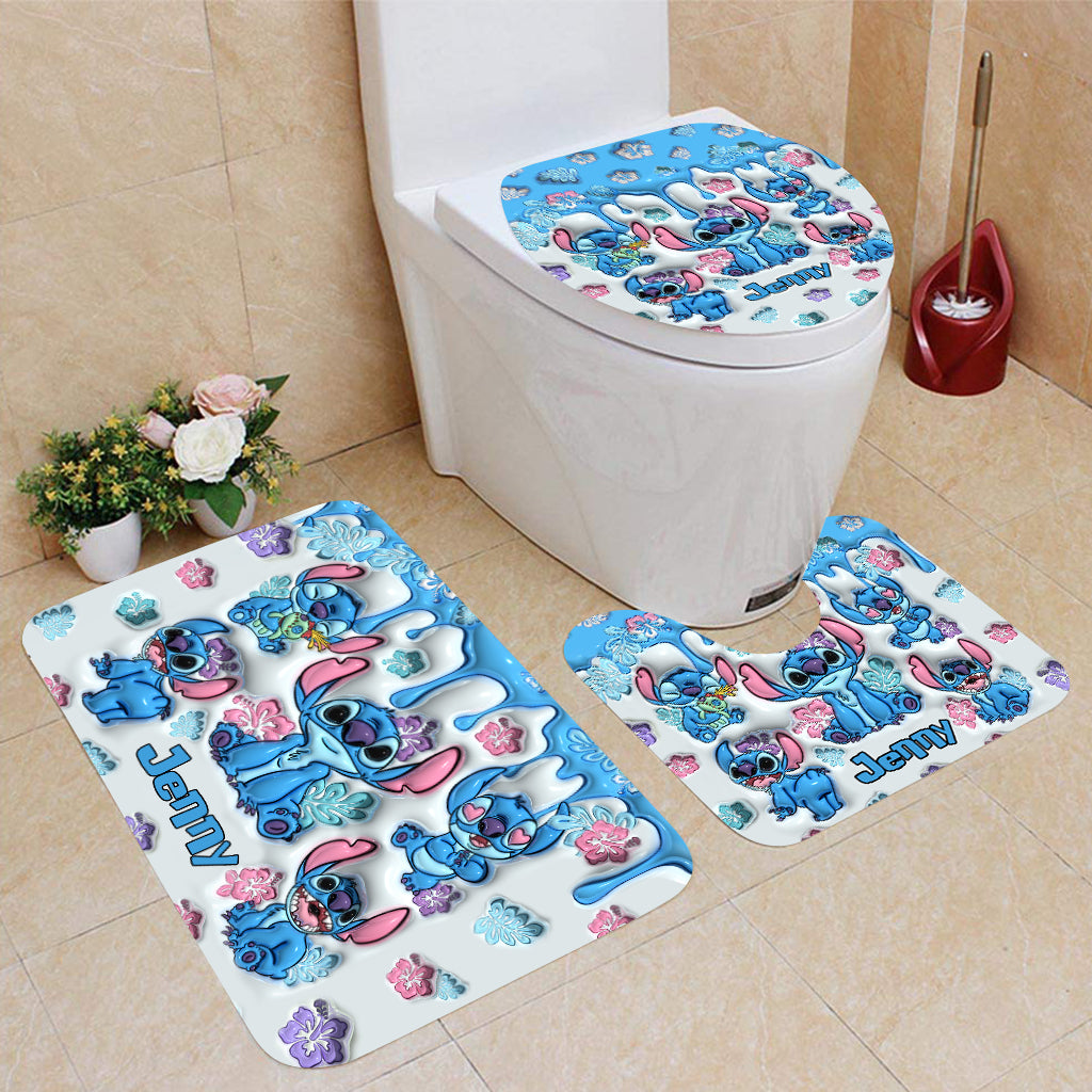 Personalized Ohana Bathroom Curtain & Mats Set for Kids Bathroom Curtain & Mats Set GradoCreations