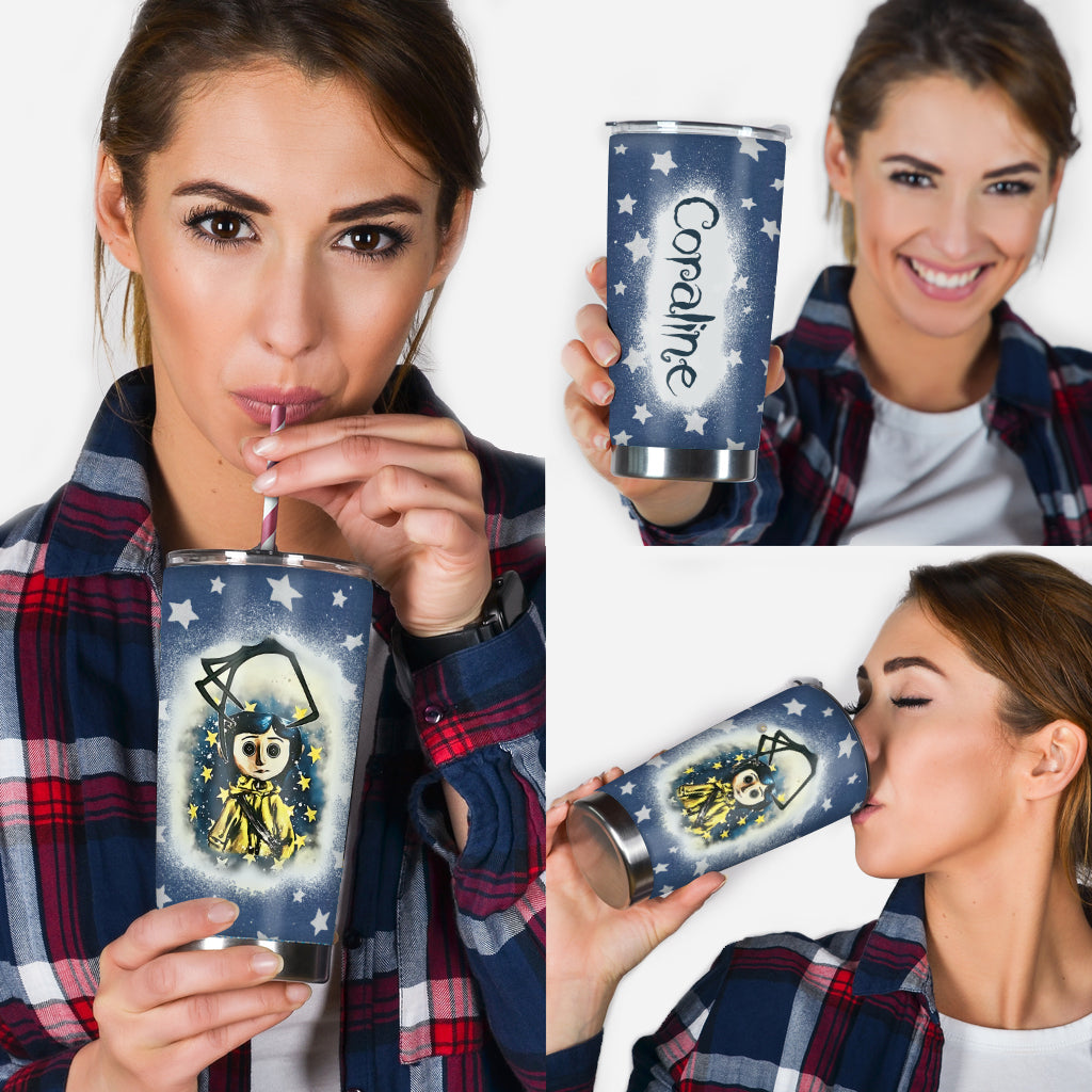 Personalized Coraline Tumbler Custom Name Drinkware Gift Tumbler GradoCreations