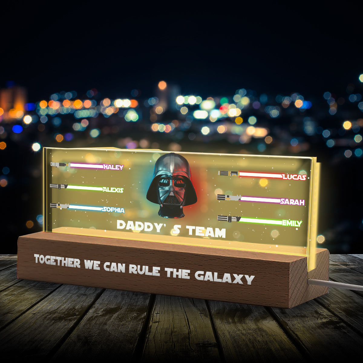 Personalized LED Night Light - Custom Star Wars Gift for Dad Custom LED Night Light GradoCreations
