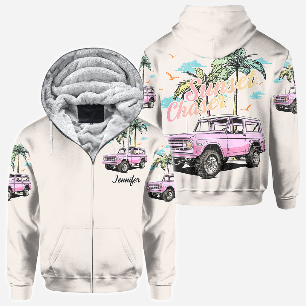 Personalized Sunset Chaser All Over Shirt with Custom Name for Beach Lovers All Over Shirt GradoCreations