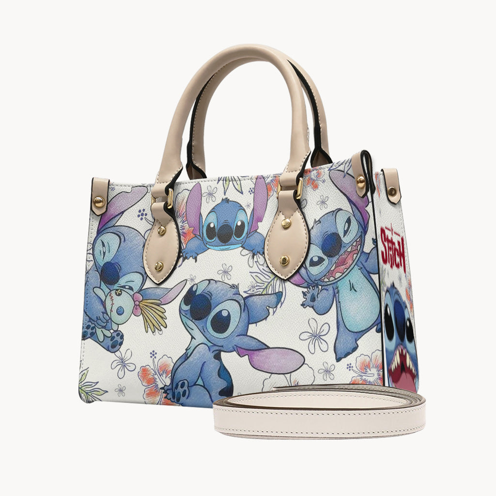 Personalized Leather Handbag Ohana Stitch Design Gift for Women Leather Handbag GradoCreations