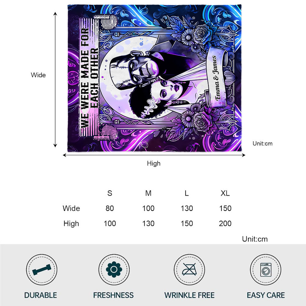 Personalized Halloween Couple Blanket Custom Names Gift Blanket GradoCreations