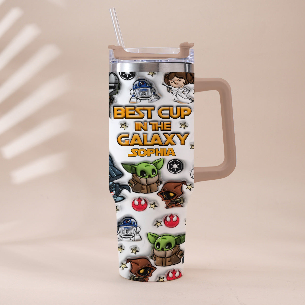 Personalized Galaxy Tumbler with Handle Gift for Kids - Custom Name Tumbler With Handle GradoCreations