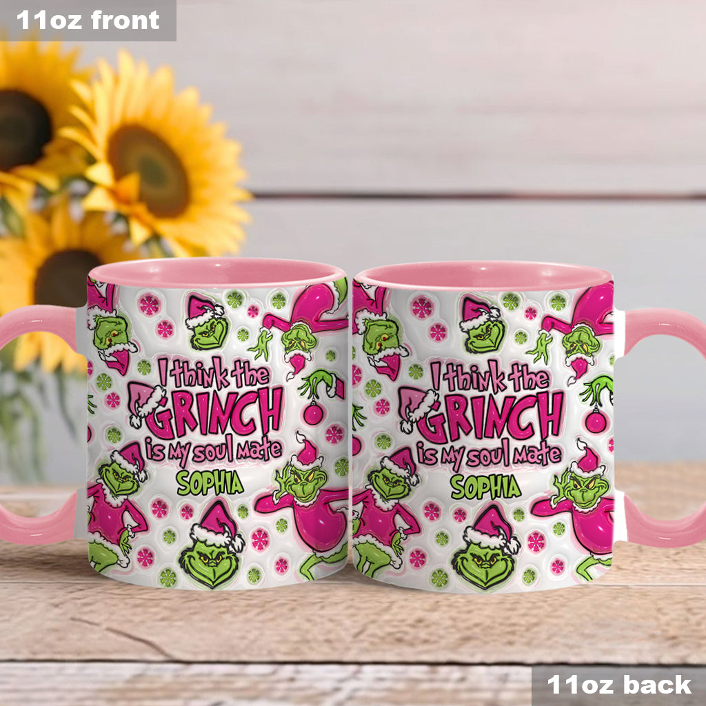 Personalized Grinch Accent Mug Custom Name Christmas Gift Accent Mug GradoCreations