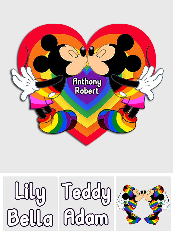 Personalized LGBT Love Mouse Couple Decal for Car & Home Decal Full GradoCreations