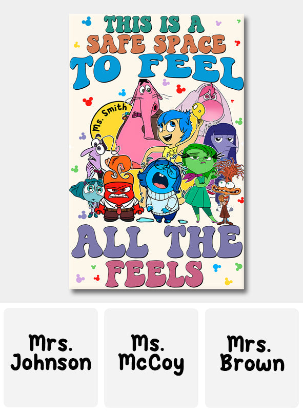 Personalized Canvas Print Safe Space Feelings Gift for Teacher Canvas And Poster GradoCreations