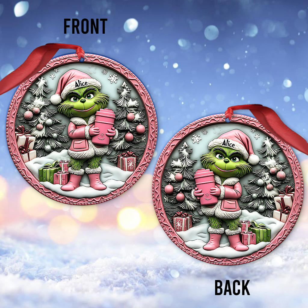 Personalized Grinch Christmas Ornament Custom Name Gift Ornament GradoCreations