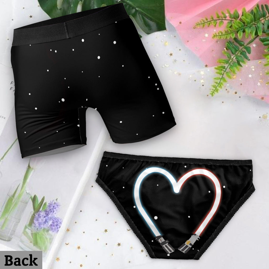 Personalized Use The Force Lace Border Briefs for Couples Gift Lace Border Women Briefs And Men’s Boxer Briefs GradoCreations