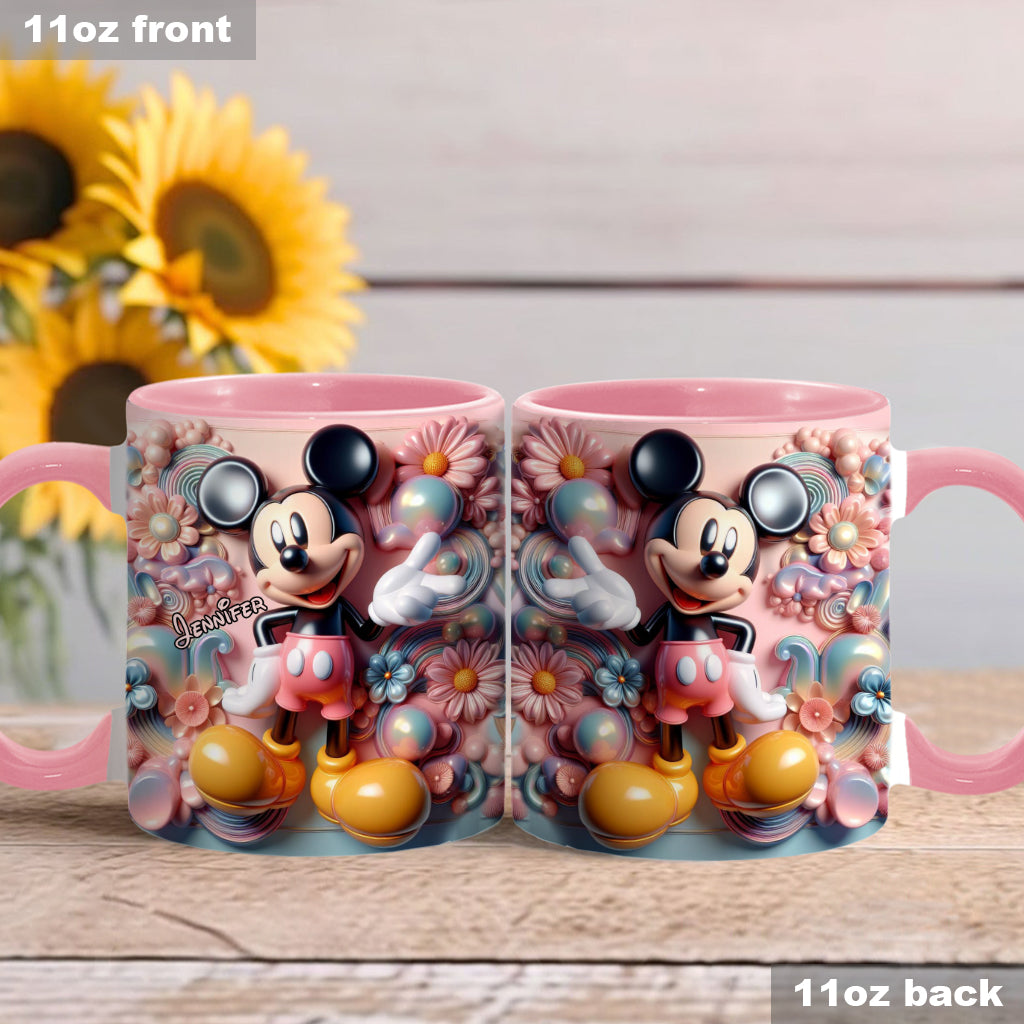 Personalized Ceramic Accent Mug with Magical Mouse Design for Christmas or Birthday Accent Mug GradoCreations