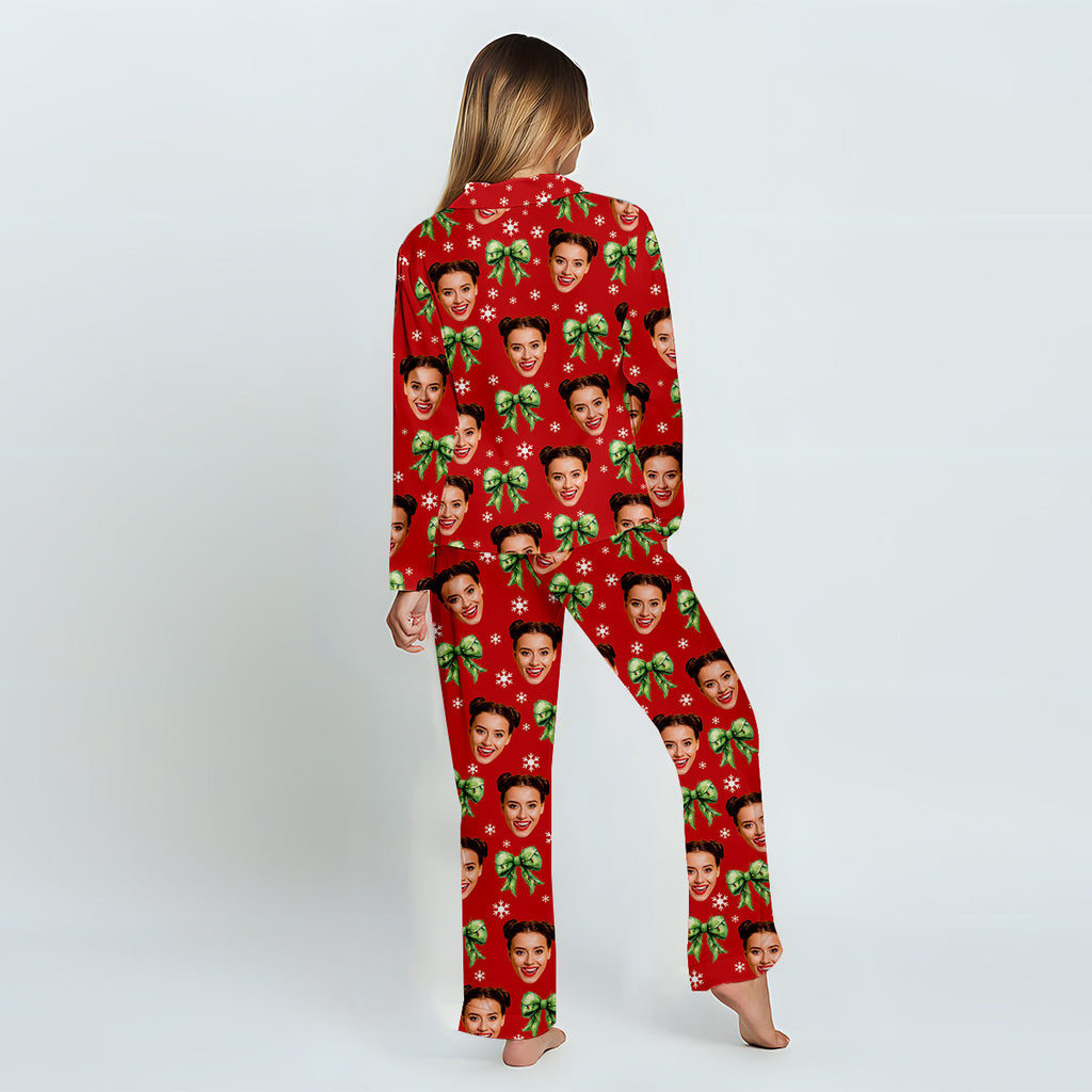 Personalized Christmas Button Down Pajama Set Cute Gift Idea Button Down Pajamas GradoCreations