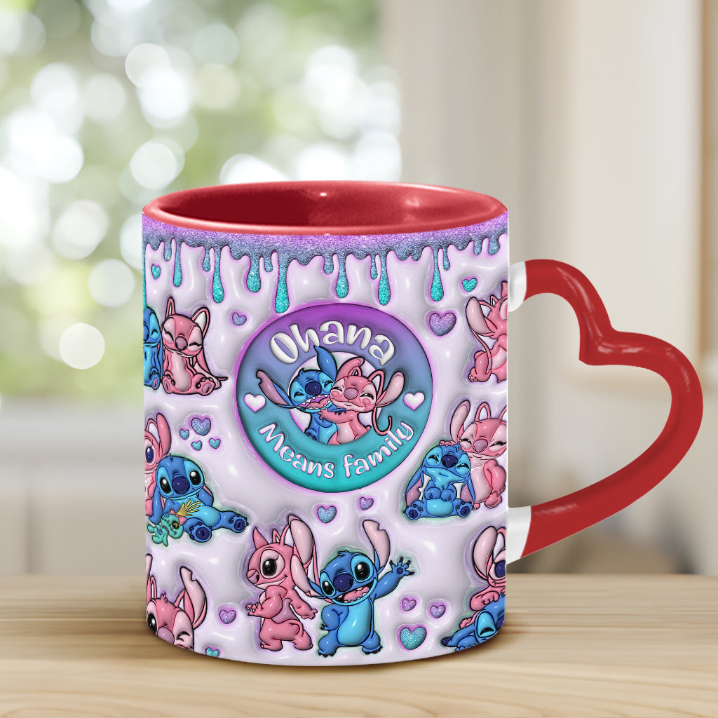 Personalized Heart Handle Mug Ohana Means Family Gift Heart Handle Mug GradoCreations